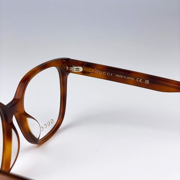 Gucci GG1305OA 003 Eyeglasses Havana Crystal Square Women - Picture 10 of 14